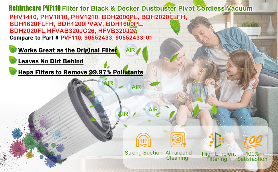 Black & Decker PVF110 Filtre de rechange