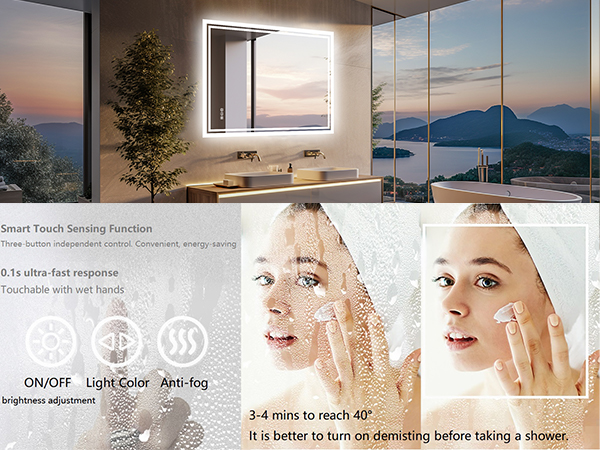 LUVODI specchio smart specchio bagno led specchio led bagno specchio retroilluminato bagno touch