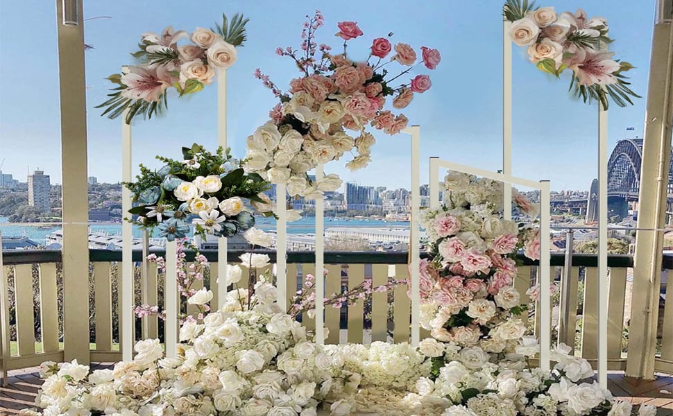 5 Pezzi Arco per Matrimonio in Metallo Geometrico Stile Arco di Nozze per  fiori Arco Palloncino