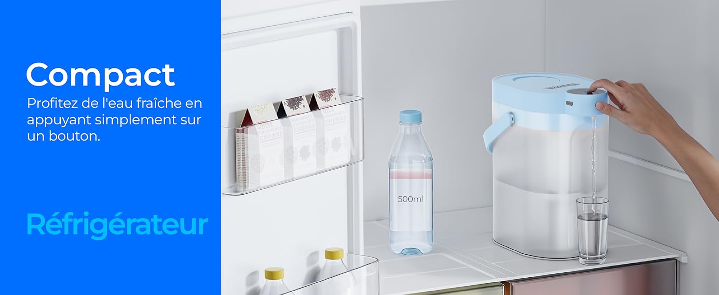Profitez de l'eau fraîche en appuyant simplement sur un bouton.