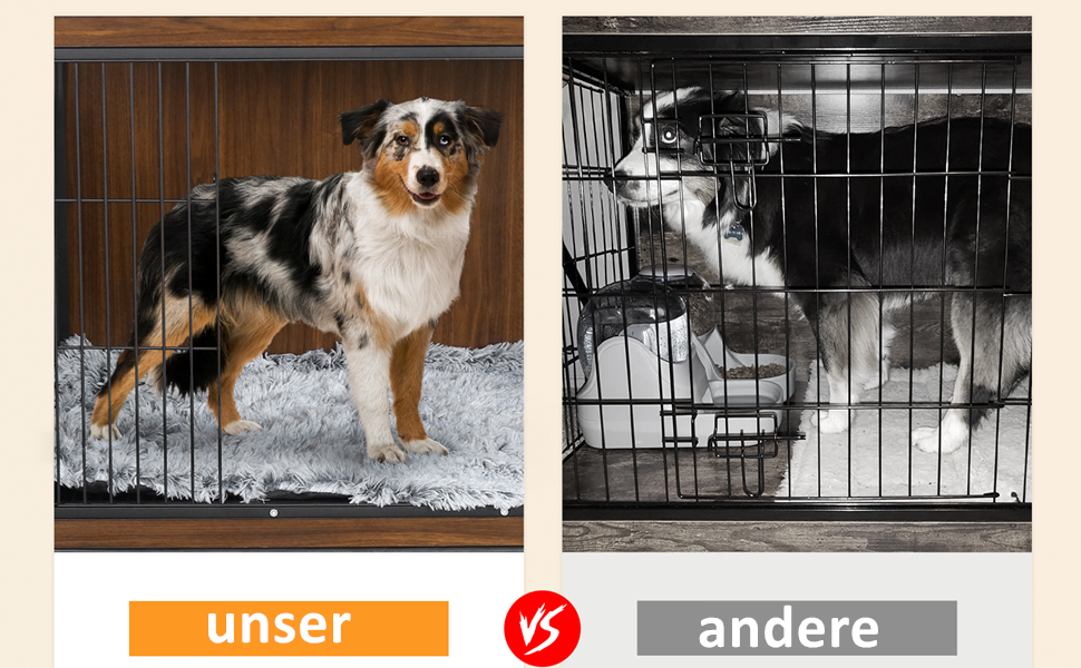Robuste Hundebox Aus Metall Mit Rädern, 122 Cm – Ausbruchsicherer Käfig Für Große Hunde, Mit Abnehmbarem Tablett, XL/XXL