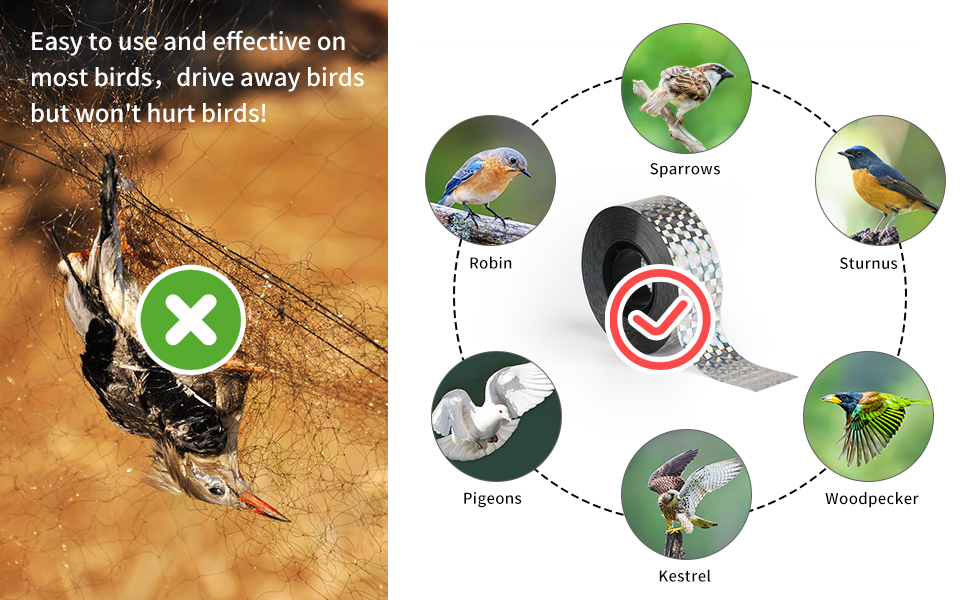 glänzendes Vogelabwehrband