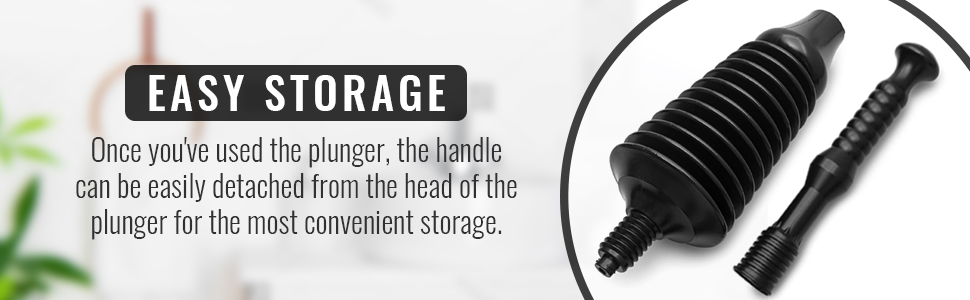 Rangement pratique grâce à la tête amovible de la poignée du piston