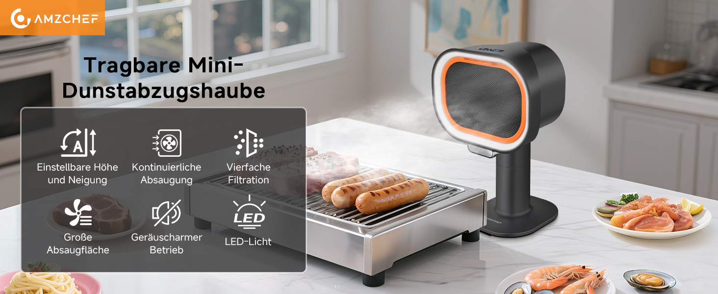 Der Text lautet „PRODUKTDETAILS ANZEIGEN“. Reihe von Demonstrationsbildern, die Schönheitswerkzeuge mit metallischem Griff vor rosafarbenem Hintergrund aus verschiedenen Blickwinkeln zeigen.