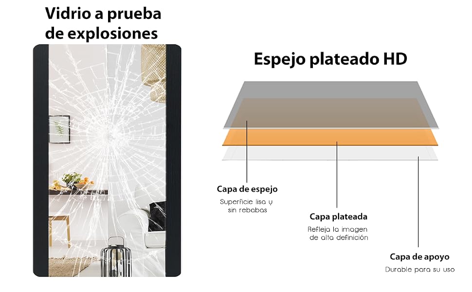 Espejo en la Puerta o en la Pared