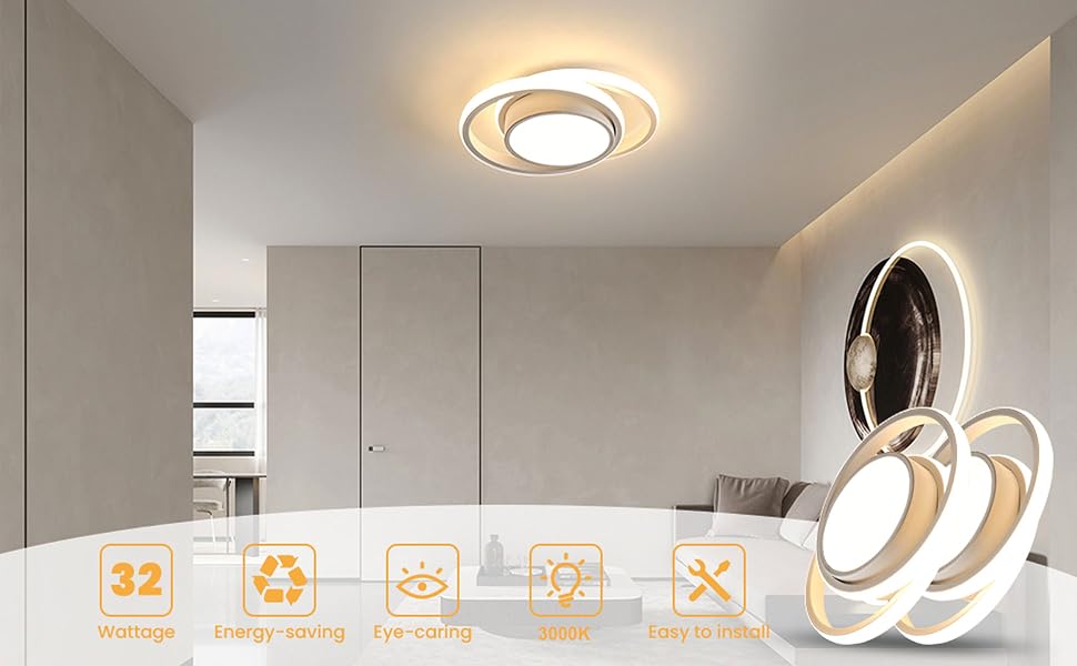 lampe de plafond ronde chambre lumiere chaude lustre salon salle de bain enfant couloir interieur