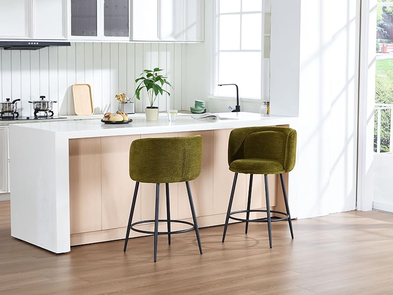 Lot De 2 Tabourets De Bar, Chaise De Bar Rembourrée Avec