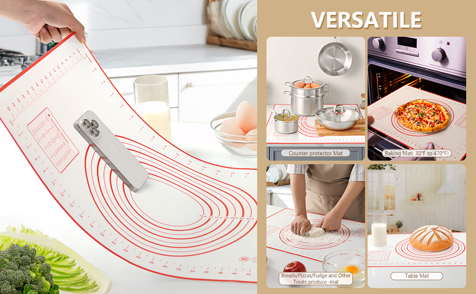 Tapis de cuisson antidérapant en silicone