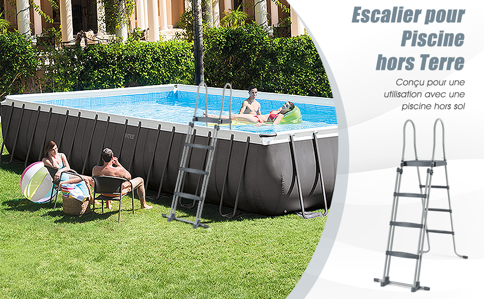 COSTWAY Échelle De Sécurité Pour Piscine De 122 Cm, Échelle Pour Piscine Surélevée Avec Marches Amovibles, Avec Construction Stable, Pour Piscine Hors Sol -Trait Piscine Soldes Magasin AAHKMJXYDAFdJAOAIMEbOAchlkWZ0oakZn uVZ0mPidMNbILvCvspZ4oG3fPgIqc1P26RdPiG8KHKUtblW5 ULKvLD1OHzwX