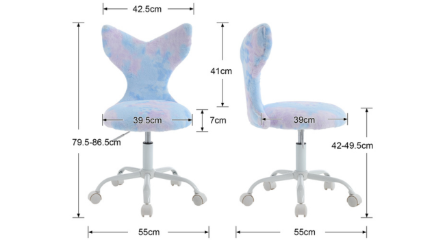 chaise d'étude en fausse fourrure douce