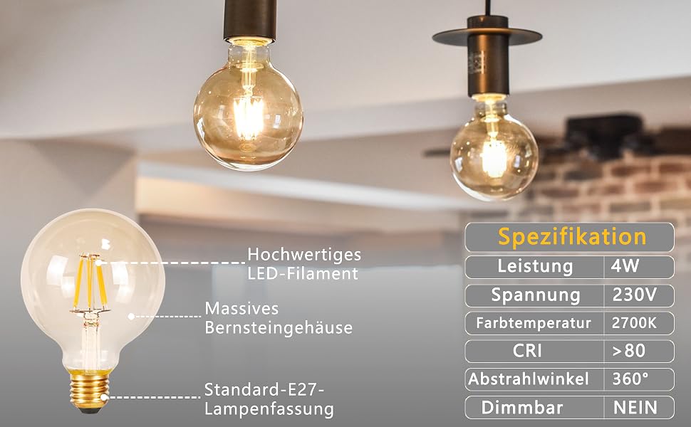 vintage glühbirne e27 led