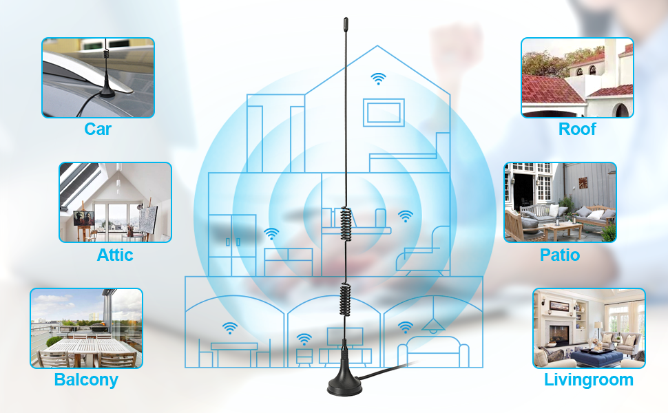 a diagram of a house with a antenna