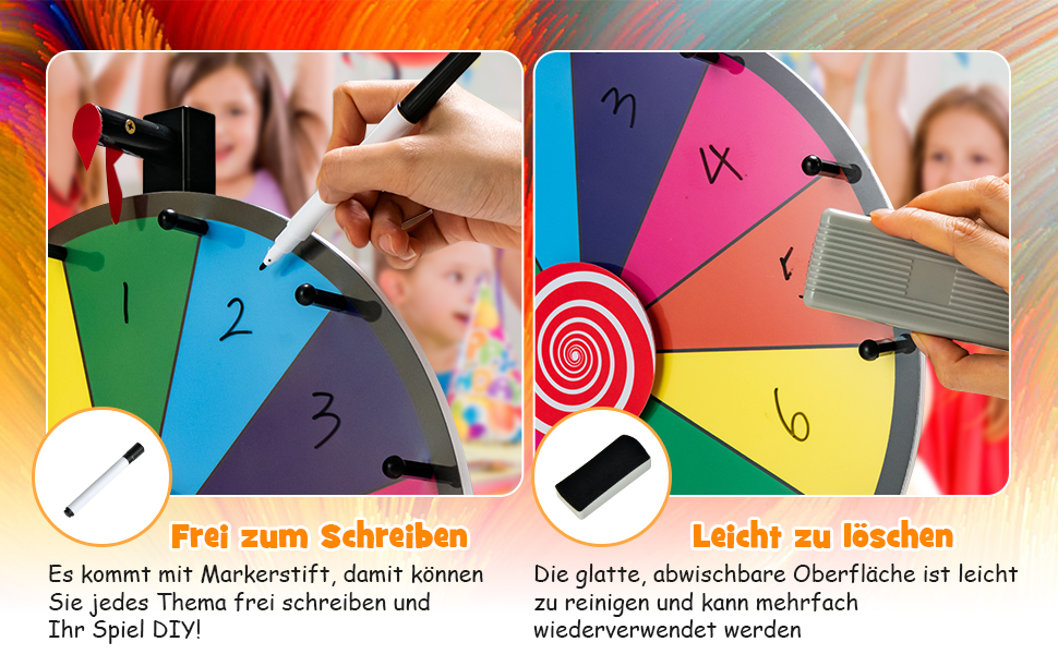 Mineup Glücksrad 30cm Zum Selbstgestalten - Drehrad Für Partys & Events