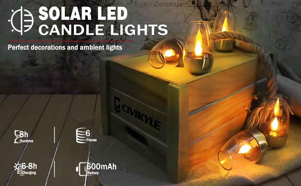 Lot de 6 bougies LED électriques rechargeables 594