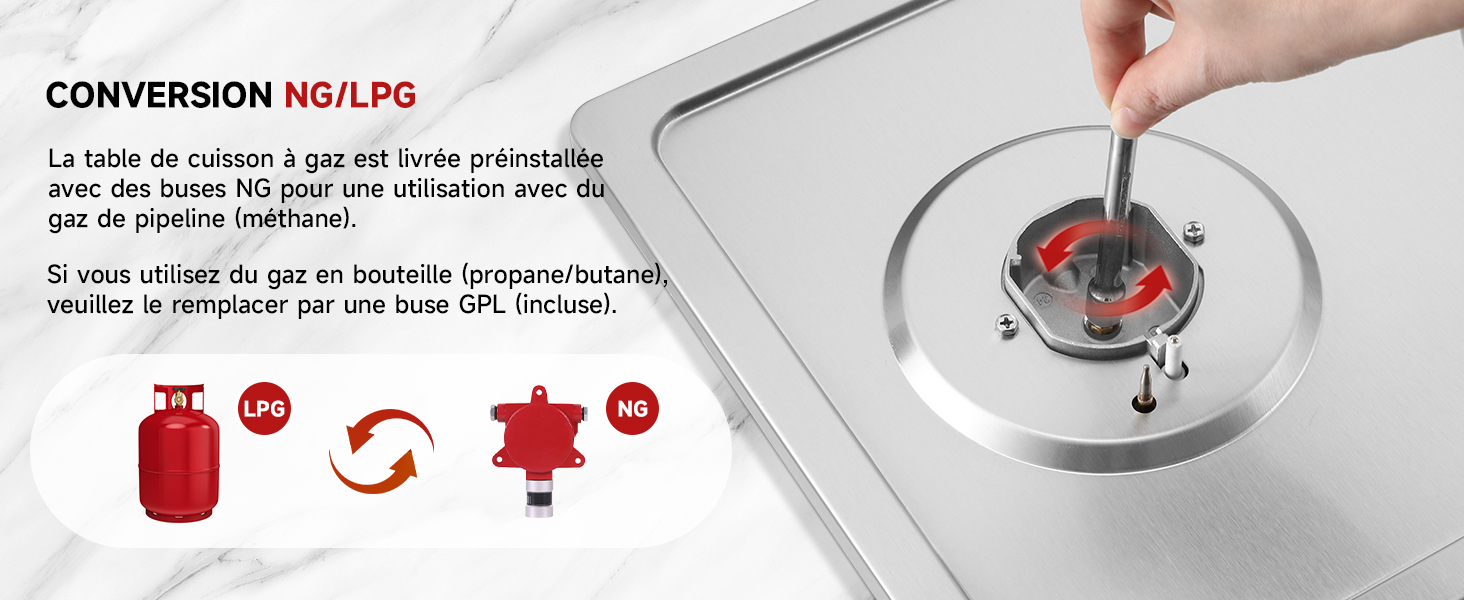 Plaque Gaz 2 Foyers encastrable