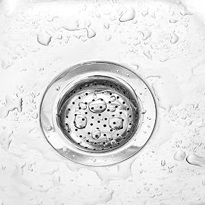 11 CM Colador/tapón de fregadero de acero inoxidable para fregadero de cocina, lavabo de baño, bañera