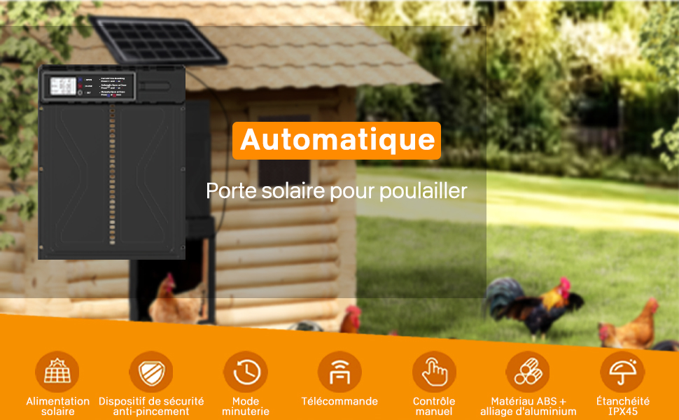 porte poulailler automatique solaire