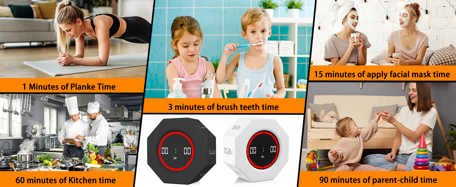 Timer Visivo Ricaricabile, Timer Pomodoro A Gravità, Timer Per Conto Alla Rovescia Volume Regolabile Ideale Per Apprendimento Fitness Cucina Bianco Altro 96425263