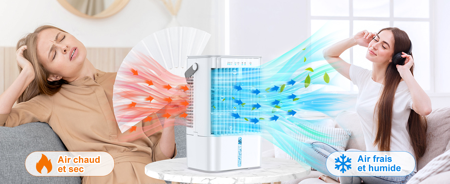 Mini raffrescatore d'aria portatile a risparmio energetico con grande serbatoio d'acqua