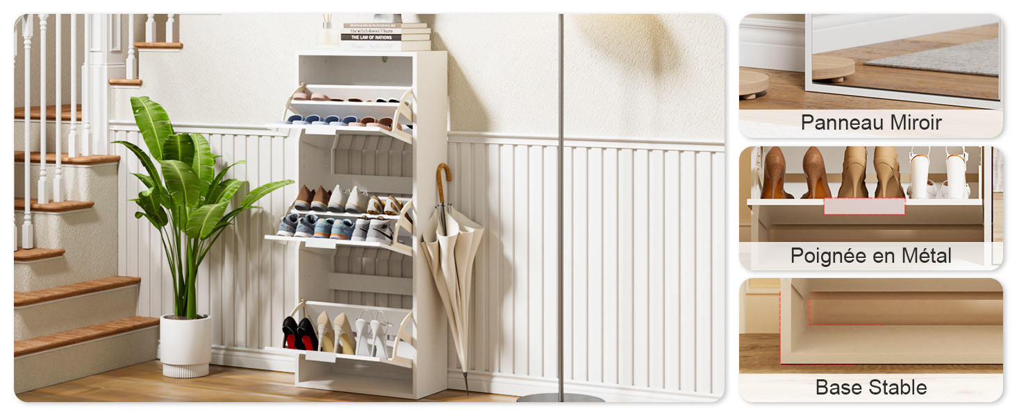 Vues multiples de solutions de rangement pour chaussures