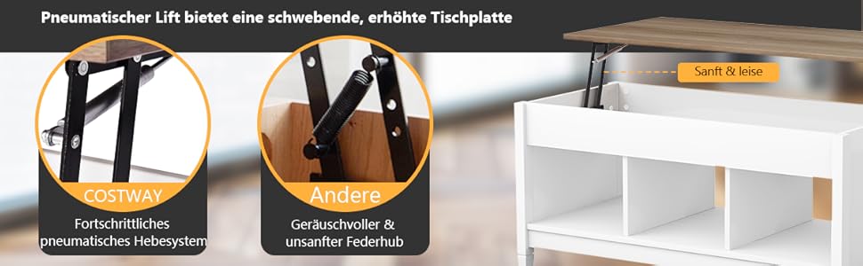 couchtisch hebeplatte holz rechteckiger sofatisch tisch zentraler tisch zentraler tisch ablage