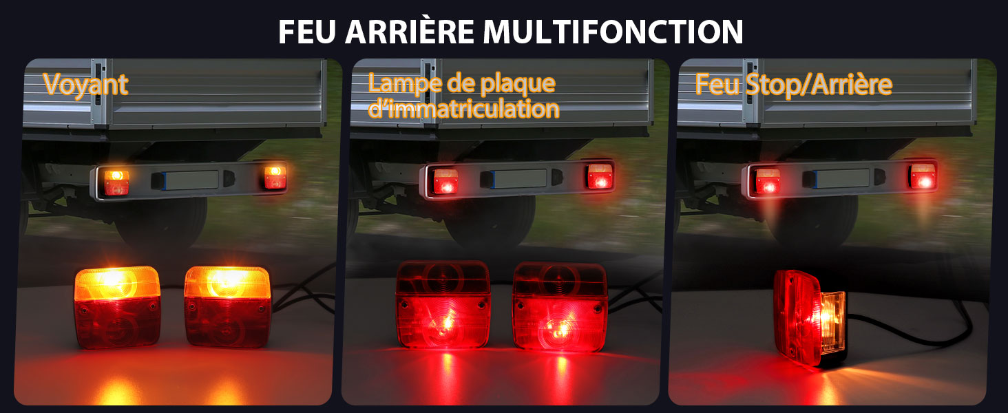les feux arrière d'un camion