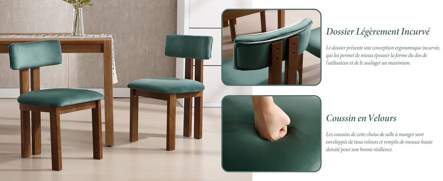 Chaise de Cuisine en velours
