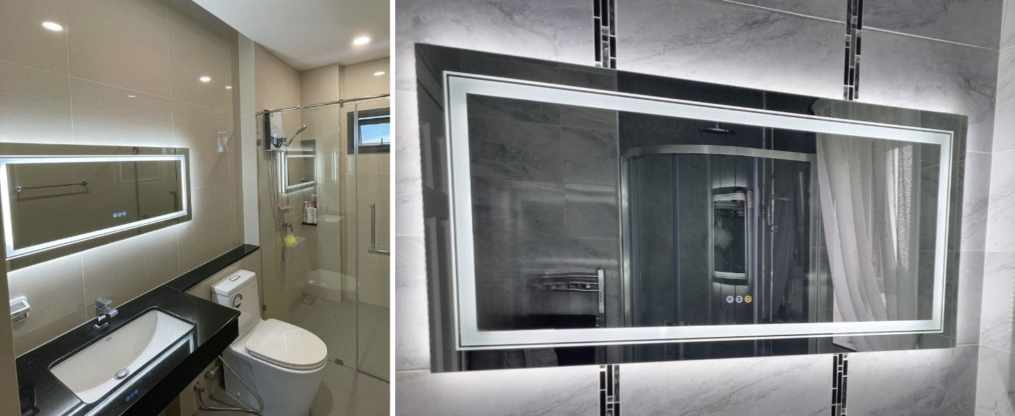 Specchio Bagno con Luce 100x70 Specchio Bagno LED disappannamento Dimmerabile Orizzontale Verticale