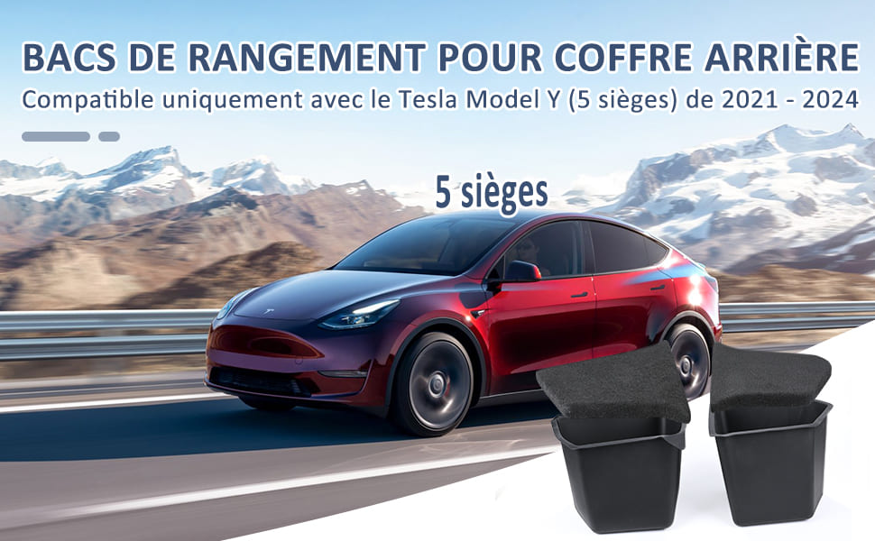 Vani portaoggetti posteriori compatibili con Tesla Model Y 2021-2024 (5 posti)