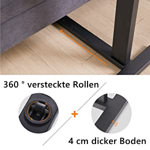 Laptoptisch Betttisch mit Rollen