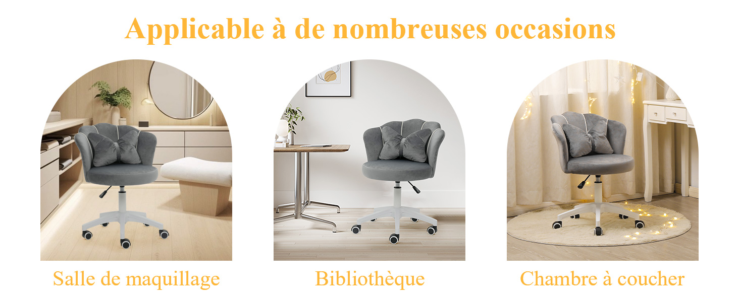 Chaise Bureau, Chaise Coiffeuse, Fauteuil Coquillage, Chaise de Bureau Ergonomique, Chaise Pivotante