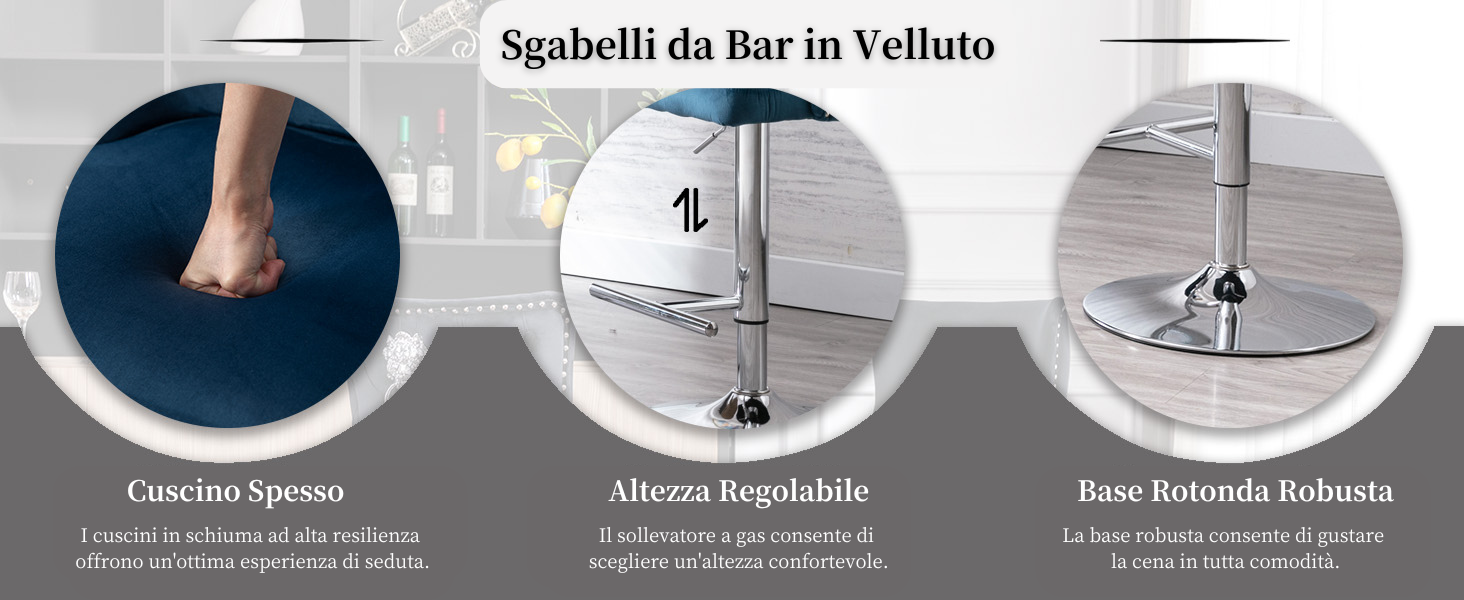 Sgabelli Bar in Velluto