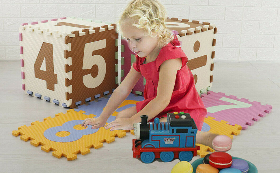 Tapis De Puzzles en Mousse pour BéBé Tapis d’Éveil Épais Jeux Enfant Dalles De Sol