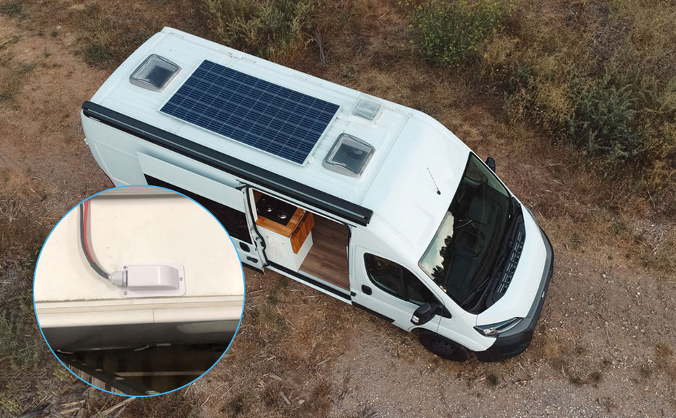 passe cable toit camping car