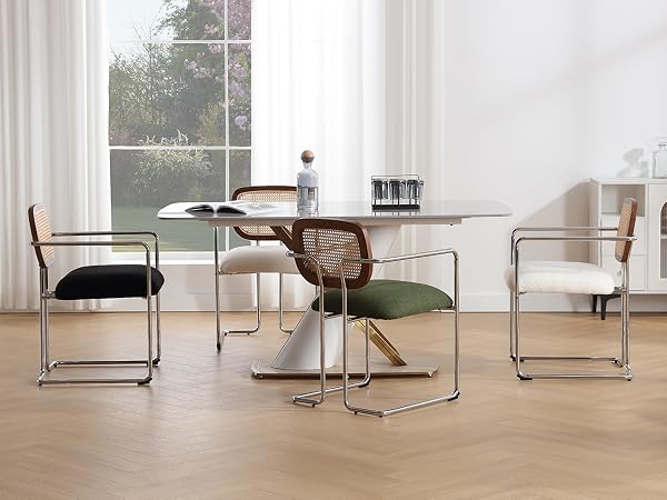 chaise salle a manger rotin et metal