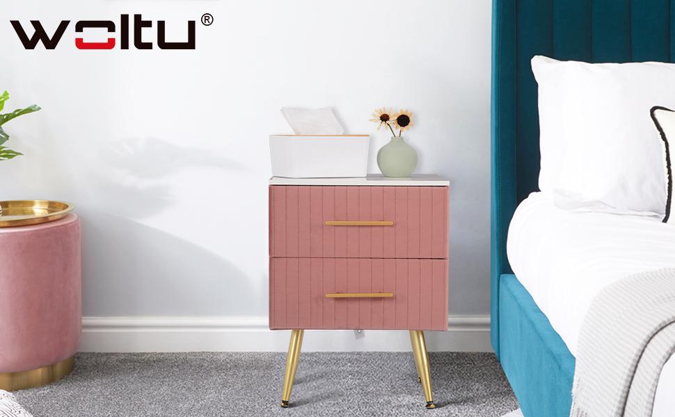 Comodini Moderni Set Di 2 - Rovere Chiaro, 3 Cassetti, 39x28x54cm