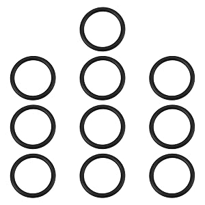 Grid display of twelve black rings shown in front and side view variations, demonstrating ring profile and design.