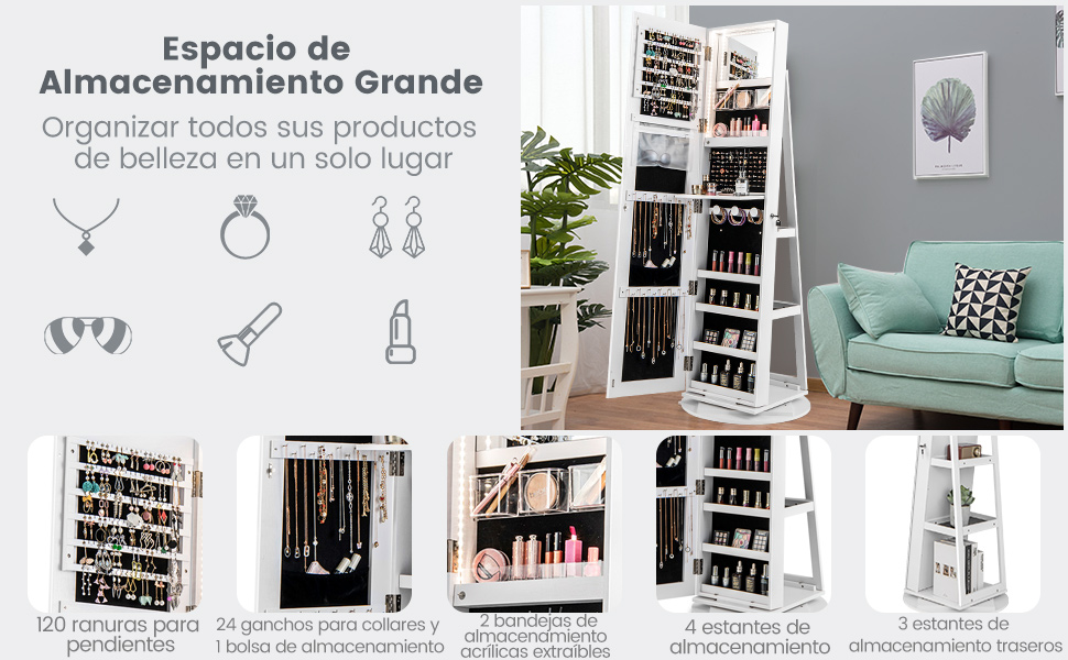 Armario para Joyas Giratorio 360°