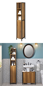 Mueble Columna De Baño, Armario Para Baño Alto,estanterías De Baño-2  Puertas Y 1 Cajón H 180 Cm Bzr34-w Sobuy Es con Ofertas en Carrefour