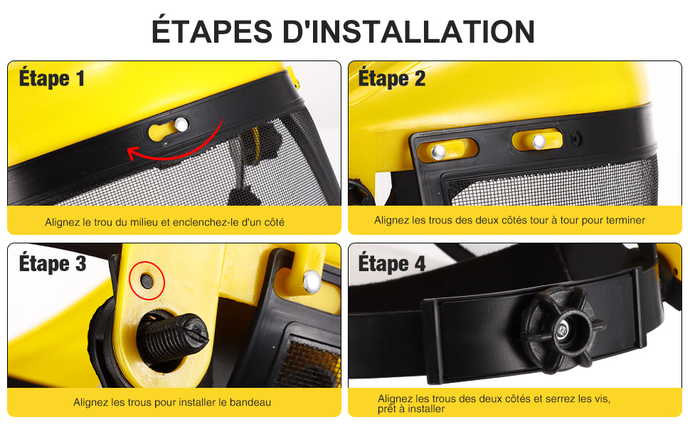 ArkRam Visière de Protection Débroussailleuse Combinée Maille Synthétique + PVC Meilleure Vision