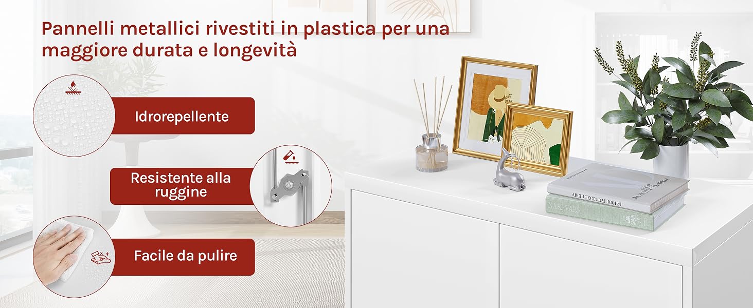 Armadio per Archiviazione con Serratura, Armadio con Ripiano Regolabile in Altezza, Armadio