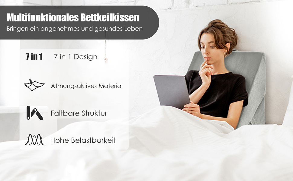 Orthopädisches Keilkissen Schlafkissen Memory Foam Kopfkissen Lesekissen Relaxkissen Nackenkissen