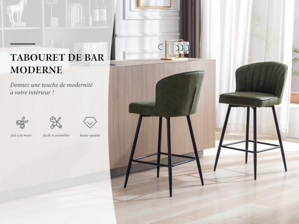 chaise bar cuie marron chaise bar lot de 2