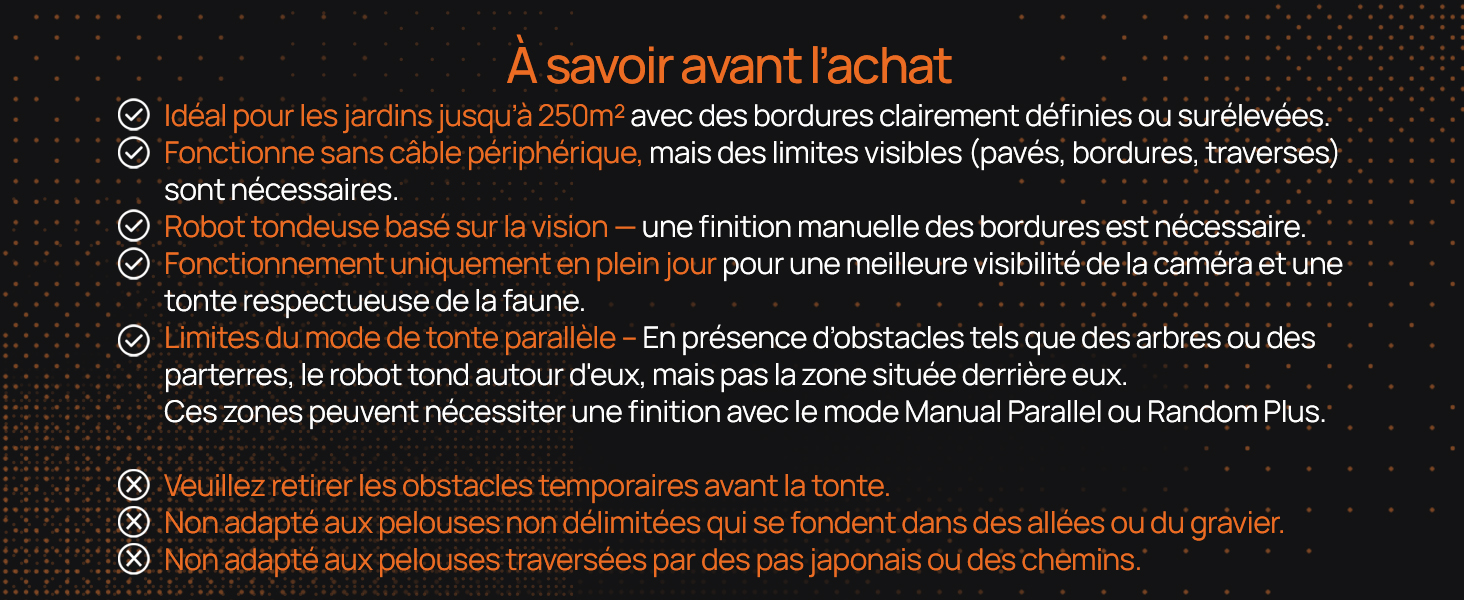 Le texte indique « A spöckt avait hachait » avec des informations sur le produit en français décrivant les caractéristiques et les avantages des cosmétiques. Fond foncé avec des blocs de texte orange et blanc contenant des spécifications détaillées du produit et des informations d'utilisation.