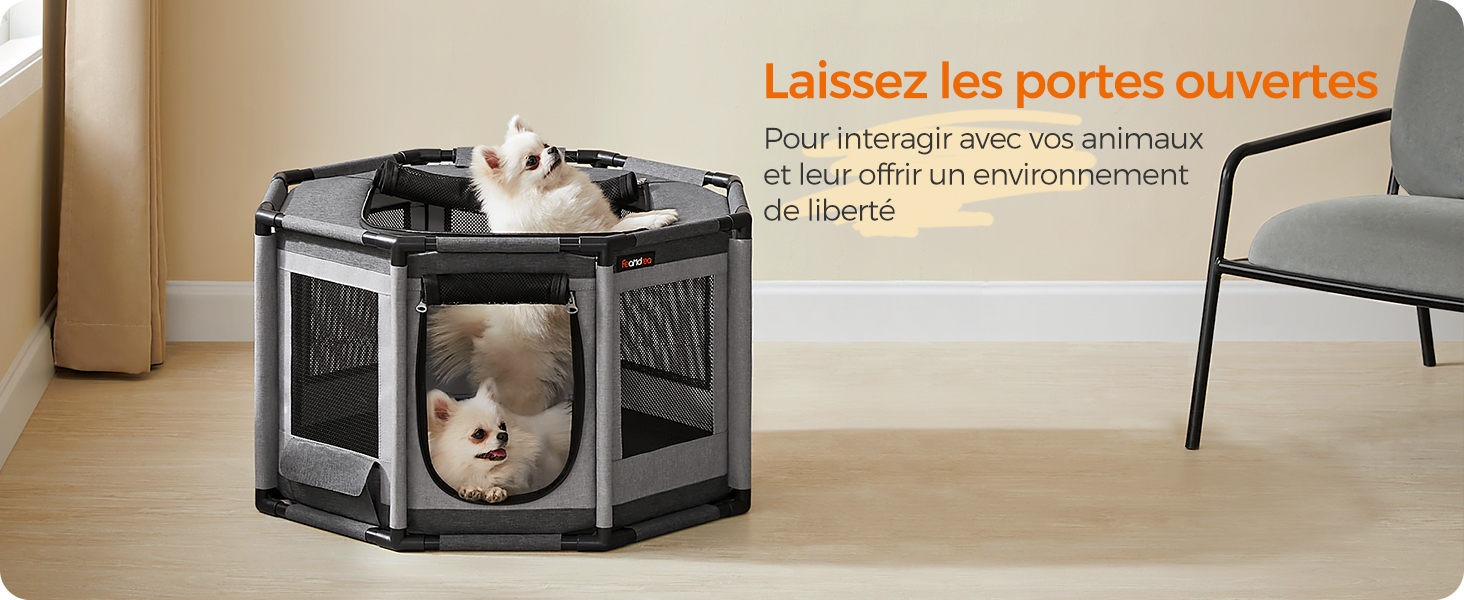 FEANDREA Parc En Métal Pour Animal Domestique, Parc Pour Chiot