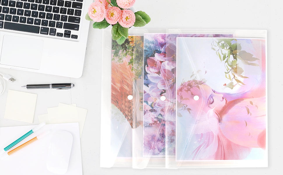 12Pcs - A4 Plastic Wallets