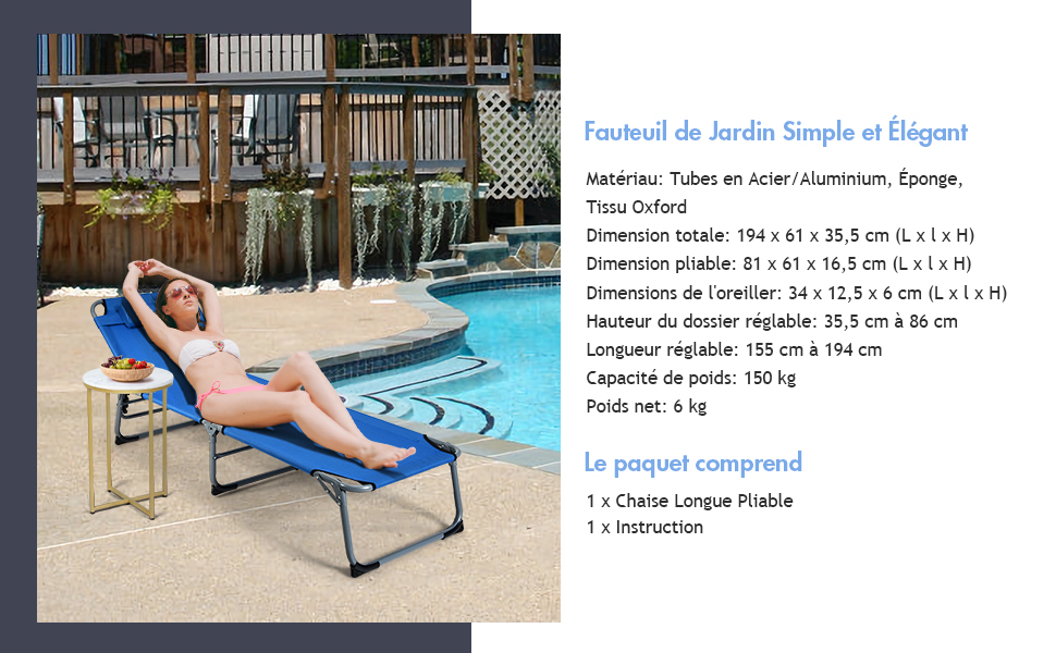 chaise longue extérieur plante