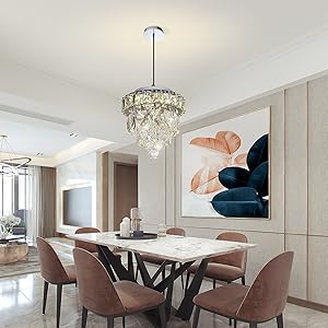 GaRcan Lampadario di cristallo moderno di grandi dimensioni Illuminazione  Lampadario nero per sala da pranzo Lampada a sospensione Lampade a  sospensione a soffitto in cristallo : : Illuminazione