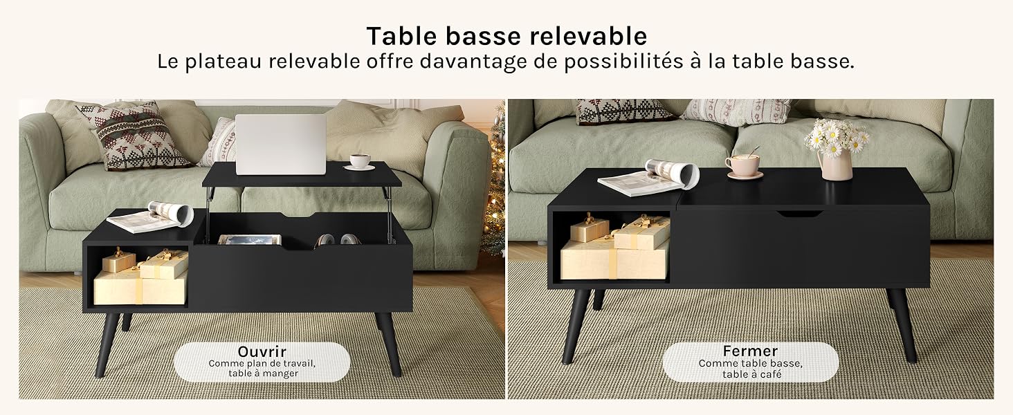 Un pied de table est un excellent moyen d'ajouter de l'espace de rangement à votre salon.