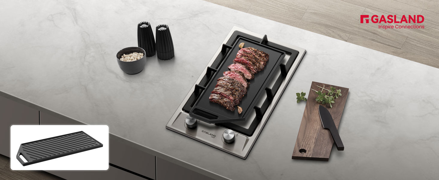 GASLAND GH30SF Plaque de Cuisson à Gaz 2 Foyers, 30cm, Encastrable, Gaz